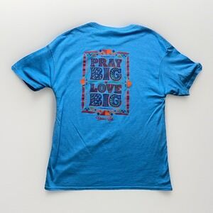 Blessed Girl Women's XL Blue Christian Pray Big Love Big Graphic T-Shirt Faith